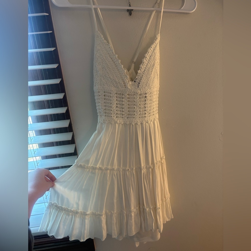 Zaful Cream Lace Mini Dress